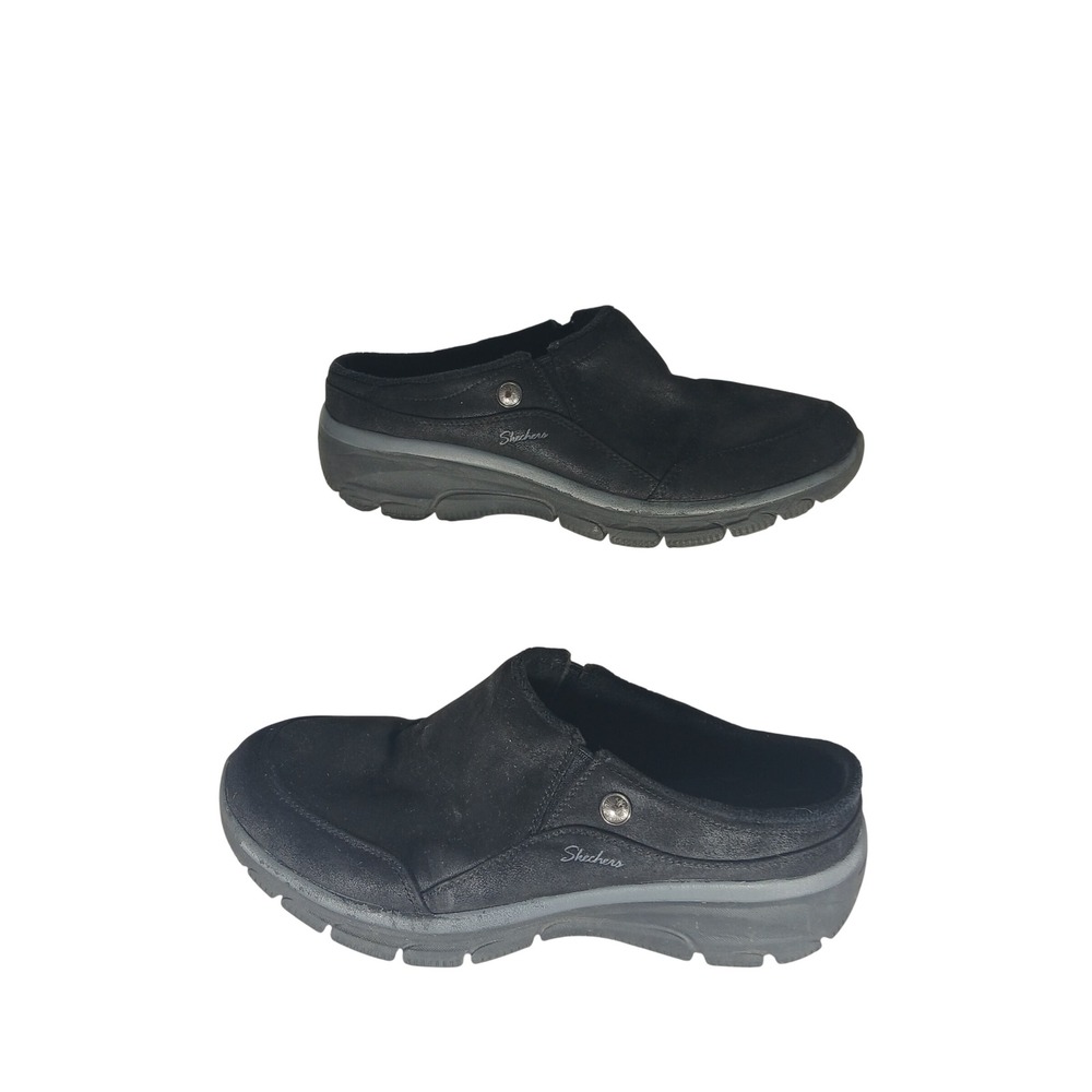 Skechers Mules 8.5 Black 167870 Relaxed Fit Memory Foam Faux Fur Cozy Clogs